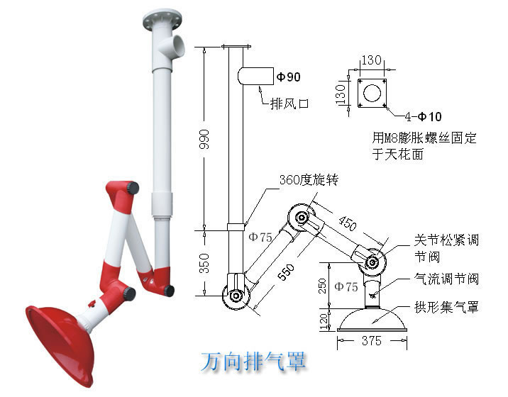 万向排气罩 PP万向罩